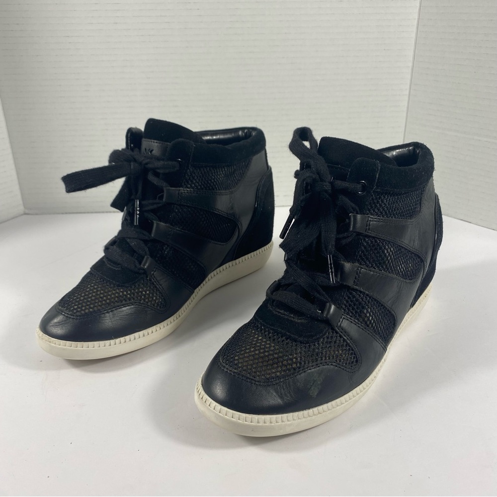 Michael Kors Womens Astrid Optic Black High Top Sneaker Shoes  Sz 9M